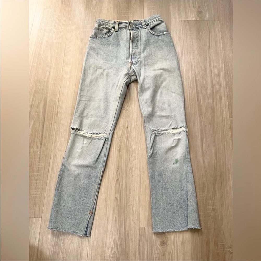 redone vintage levi’s 501 straight jeans size 24